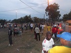 Fans at the entrance to the stadium