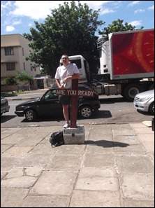Gary preaching atop "The Box"