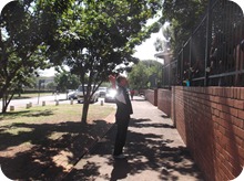 Scottsville PS outreach: Gary preaching to the pupils