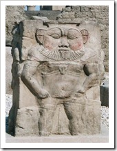 Bes god at Dendera Temple in Egypt