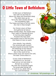 O Little Town of Bethlehem lyrics