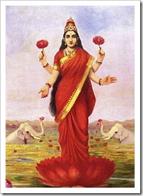 Raja Ravi Varma, goddess Lakshmi, 1896 - goddess of fortune, wealth, prosperity & beauty