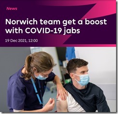 Norwich team get a boost with COVID-19 jabs